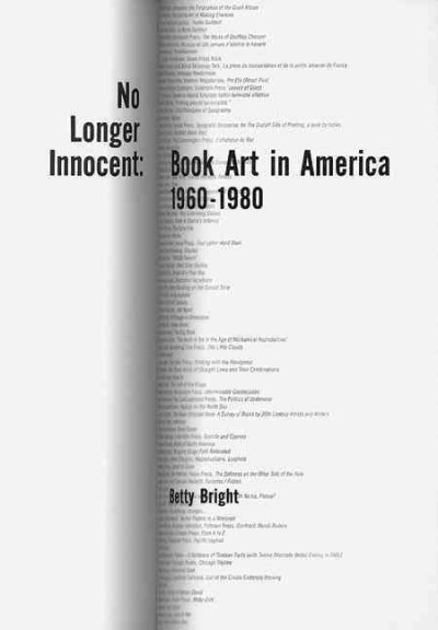 No longer innocent : book art in America : 1960-1980 / Betty Bright.