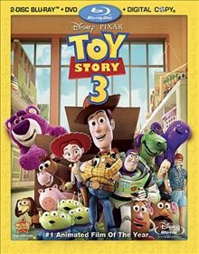 Toy story 3 / Walt Disney Pictures presents a Pixar Animation Studios film ; produced by Darla K. Anderson ; story by John Lasseter, Andrew Stanton and Lee Unkrich ; screenplay by Michael Arndt ; directed by Lee Unkrich.