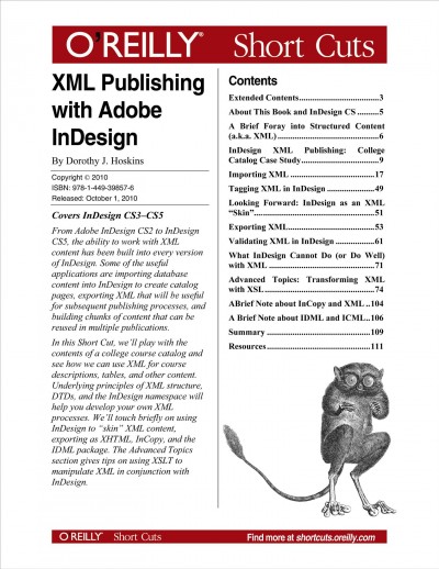 XML publishing with Adobe InDesign / by Dorothy J. Hoskins.